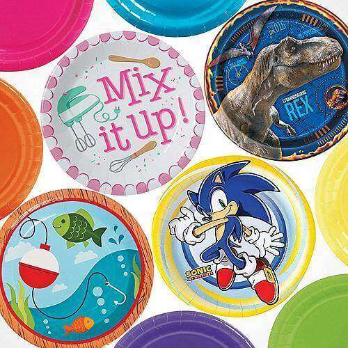 Birthday Jamboree Paper Dinner Plates - 9 Inch Disposable Plates, Pack Of 8