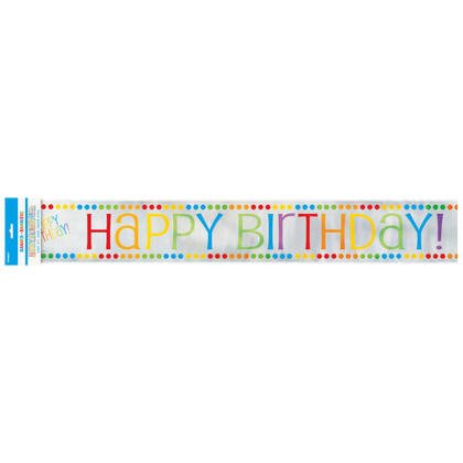 12ft Rainbow Party Birthday Banner - SKU:47119 - UPC:011179471195 - Party Expo