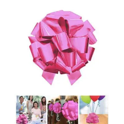 16" Incredibow Pink Lacquer Pullbow Party Expo