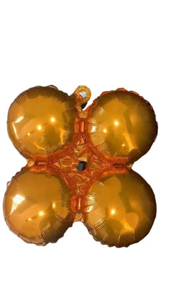 17" Orange Quad Mylar Balloon Party Expo