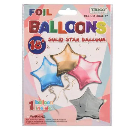 18" Chrome Silver Star Mylar Balloon #225 Party Expo