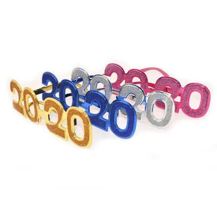 2020 New Year Glitter Glasses - Assorted Colors (1ct) - Party Expo