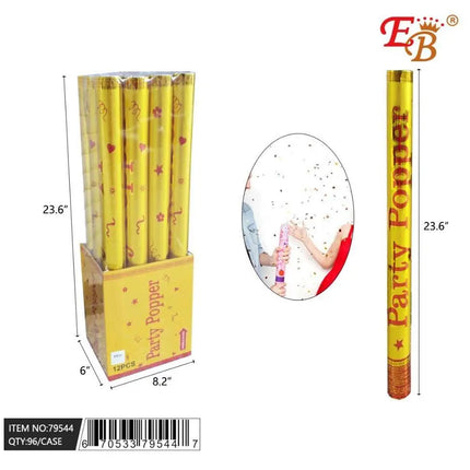 24" Golden Color Confetti Party Poppers (1ct) Party Expo