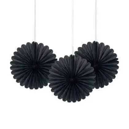 Paper Decorative Fan 6" Black - 3 ct. Party Expo