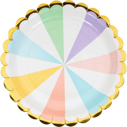 9" Pastel Celebrations Scalloped Dinner Plates (8ct) Party Expo