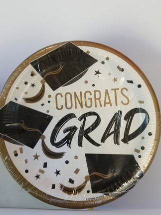 9" Golden Grad Plate (50 count) Party Expo