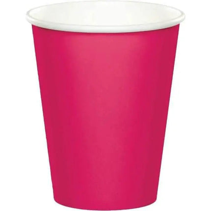 9oz Hot Magenta Paper Cups (8ct) - Party Expo