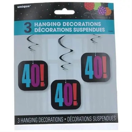 Birthday Cheer - 40th Birthday Hanging Decorations - Party Expo