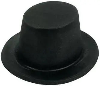 Black Flocked Felt Top Hat - Party Expo