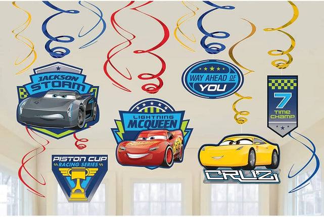 Cars 3 - Birthday Party Easy Hanging Swirl Decorations Party Expo