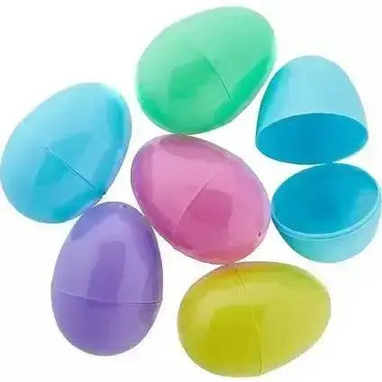 Fillable 3in. Jumbo Plastic Eggs Pastel 6 count - Party Expo