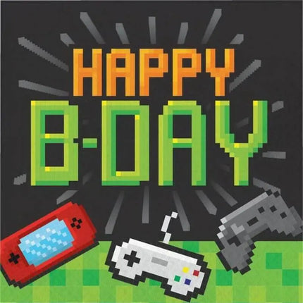 Gaming Party - Happy B-Day Lunch Napkins (16ct) - Party Expo
