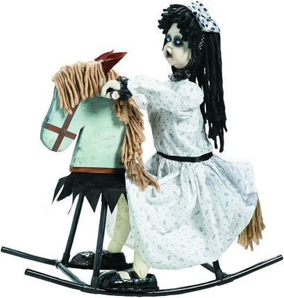 Girl on Wooden Rocking Horse Halloween Decoration - 2 ft Party Expo