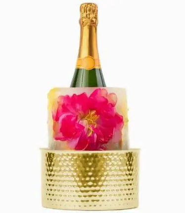 Glasi - Ice Mold Hammered Gold Wine Chiller (1ct) - Party Expo