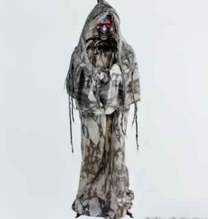 Halloween Witch Prop | Life-Size Animated Light-Up Sudden Surprise Witch with Sound Turning Halloween Decoration - 5 ft