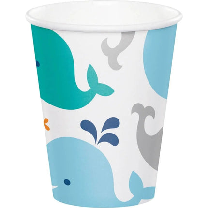 Lil' Spout - 9oz Blue Baby Whale Cups (8ct) - Party Expo