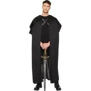 Medieval Knight Black Fur Cape (One size fits all) - Party Expo