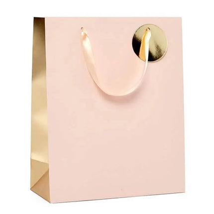 Pink & Gold Two-Tone Metallic Euro Totes Giftbag - Party Expo