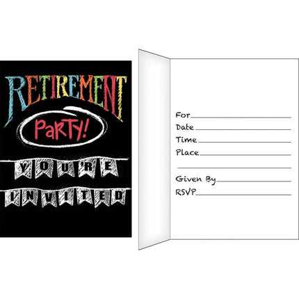 Retirement Chalk - Invitations - Party Expo