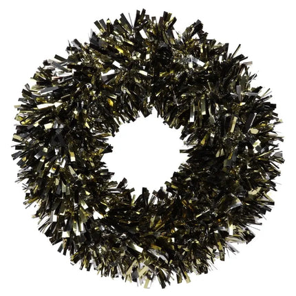 Tinsel Wreath, Black and Gold, 20" Party Expo