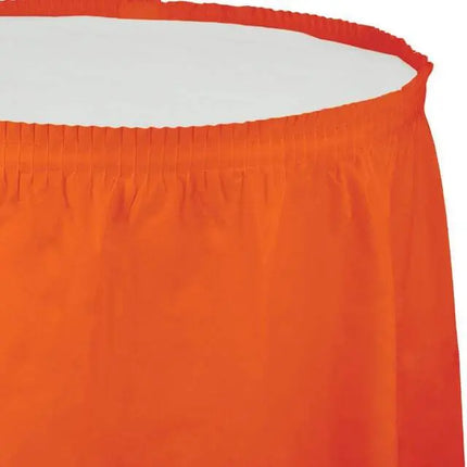 Touch of Color - Sunkissed Orange Plastic Table Skirt - Party Expo