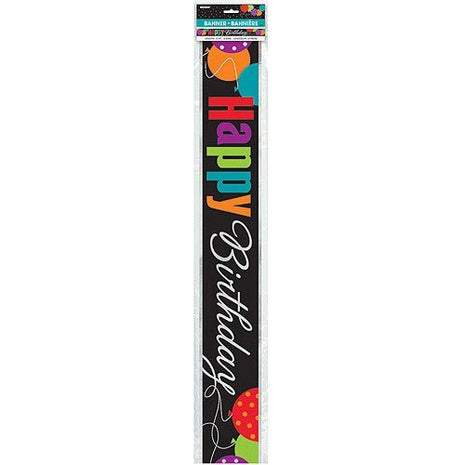 Birthday Cheer - 12ft Foil Banner - SKU:45832 - UPC:011179458325 - Party Expo