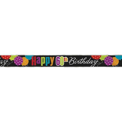Birthday Cheer - Happy 60th Birthday Banner - SKU:45836 - UPC:011179458363 - Party Expo