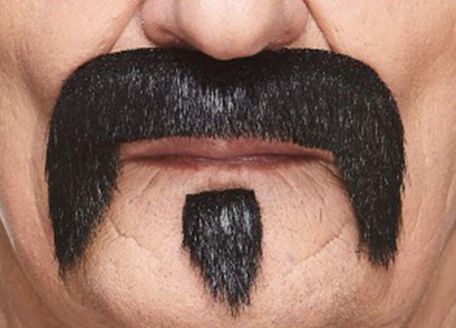 Black Handlebar Mustache with Pinch - SKU:021-SE - UPC:4779037230501 - Party Expo