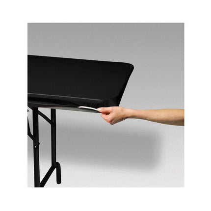 Black Plastic Stayput Tablecloth - Party Expo