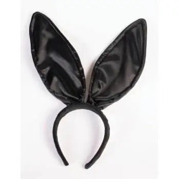 Black Satin Deluxe Bunny Ears - Party Expo