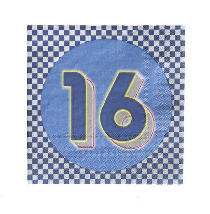 Boy's 16th Birthday - Beverage Napkins (16ct) - Party Expo