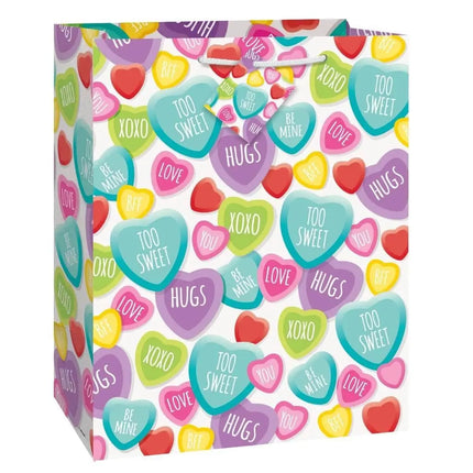 Candy Hearts Valentine's Day Gift Bag (1ct) - Party Expo