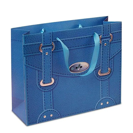 Capri Blue Faux Leather Hand Bag - Party Expo
