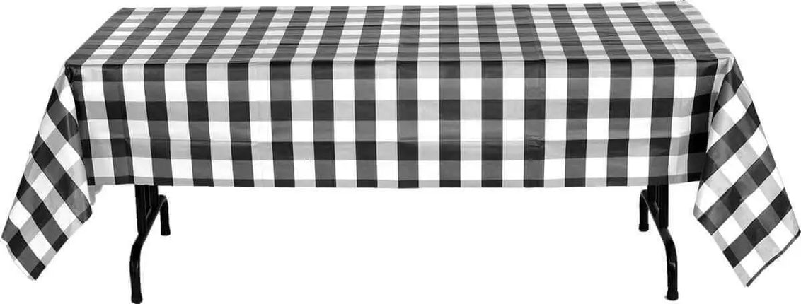 Classic Plaid Black - Big Block Plaid Tablecover - Party Expo