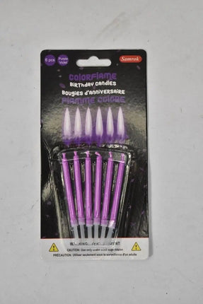 Colorflame Purple Candle with Holders - Party Expo