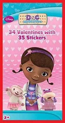 Doc McStuffins Deluxe Valentine's Day Cards with Stickers (34ct) - Party Expo