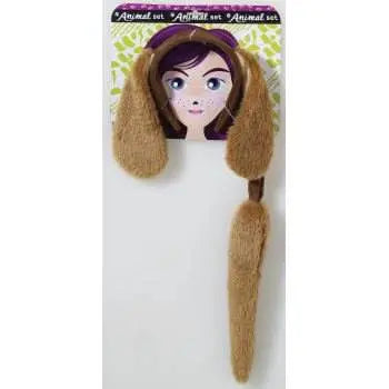 Dog Ears Headband with Tail Costume Kit (2pcs) - Party Expo