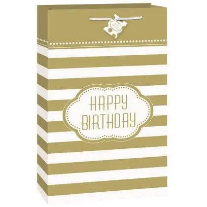 Extra Jumbo Gold Birthday Gift Bag - Party Expo
