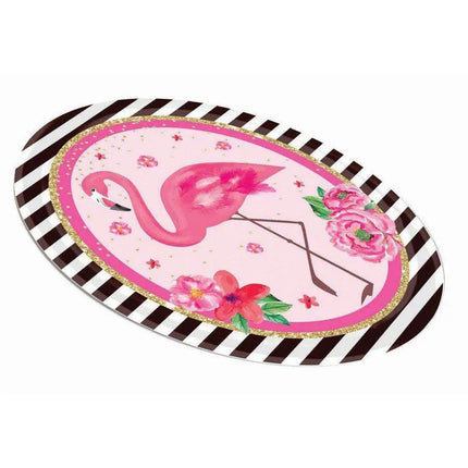 Flamingo Oval Paper Platter - Party Expo