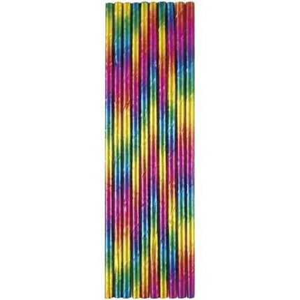 Foil Rainbow Paper Straw - Party Expo
