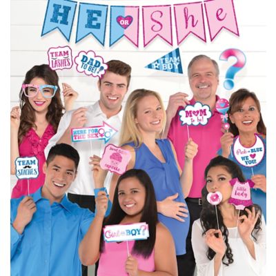 Gender Reveal Photo Booth Props - SKU:399252 - UPC:013051779337 - Party Expo