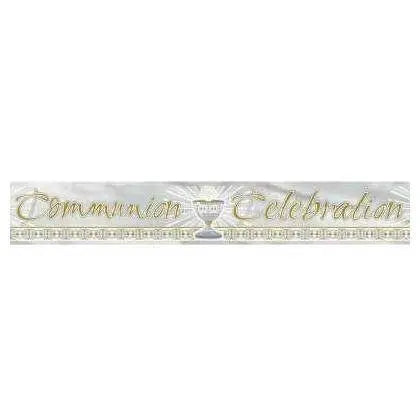 Gold & Silver Radiant Cross Communion Banner - Party Expo
