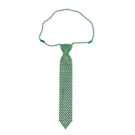Green Beaded Tie Necklace - Party Expo