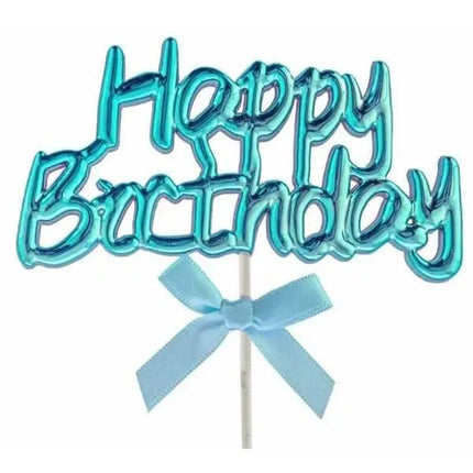 Happy Birthday Blue Cake Topper (1ct) - Party Expo