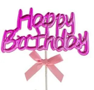 Happy Birthday Pink Cake Topper (1ct) - Party Expo