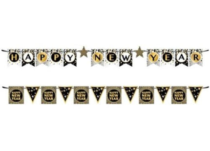 Happy New Year Hot Stamping Banners - SKU:NY407 - UPC:677916853053 - Party Expo