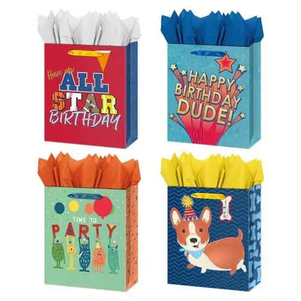 Large Birthday Boys Gift Bags (1ct) - Party Expo