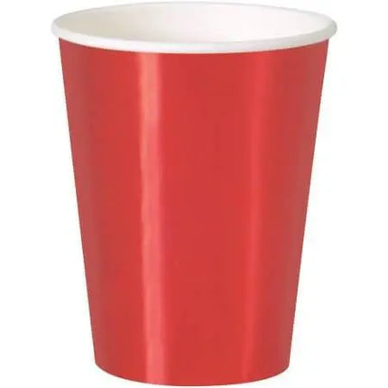 Metallic Red Foil Paper 12oz Cups 8ct - Party Expo