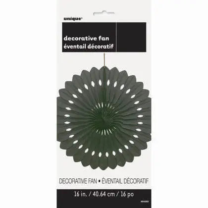 Paper Decorative Fan 16" Black Party Expo