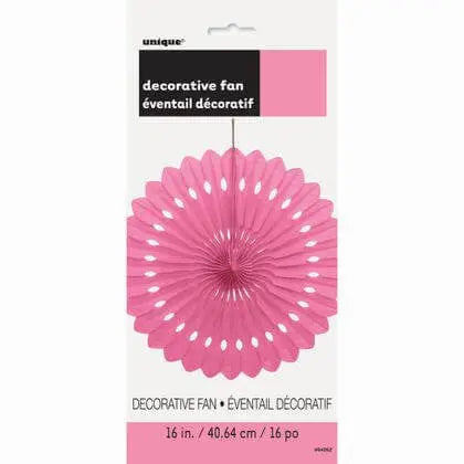 Paper Decorative Fan 16" Hot Pink Party Expo